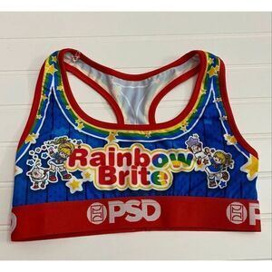 PSD Rainbow Brite Womens Red Sports Bra Sz S
